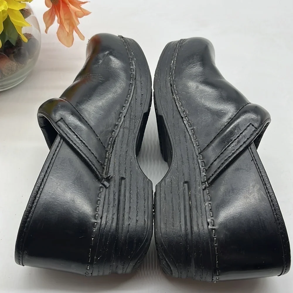 Dansko Black Leather Clog Sz 36. DAN1229D - Picture 5 of 8